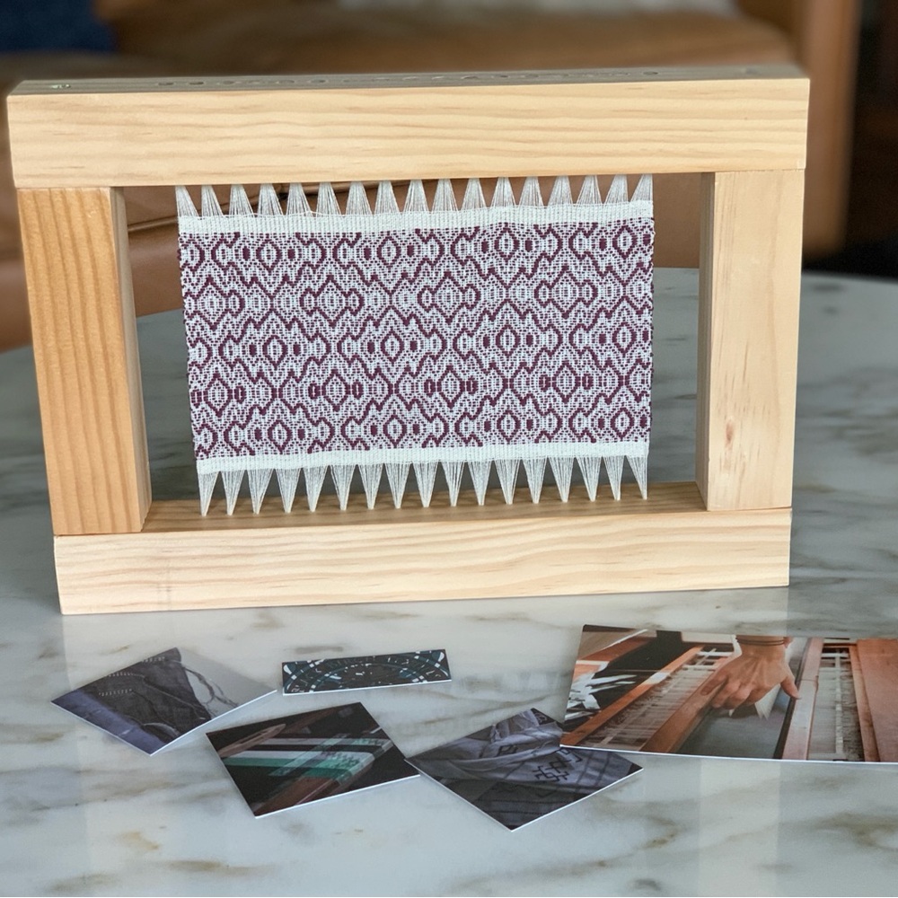 Black Birch Textiles Seattle Woven Artwork in Burgundy and Cream